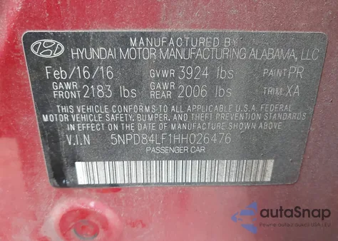 2017 Hyundai Elantra Se из США, поврежденный, VIN 5NPD84LF1HH026476